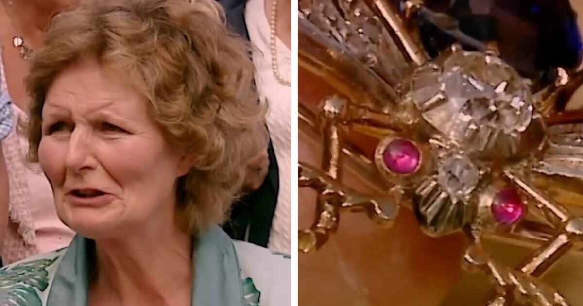 Gast der Antiques Roadshow verzieht das Gesicht, als er den Höchstpreis für Mamas „falsche“ Broschen erhält