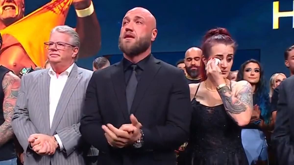 Hulk Hogan's devastated son Nick joins WWE stars for emotional tribute to late icon before Monday Night Raw