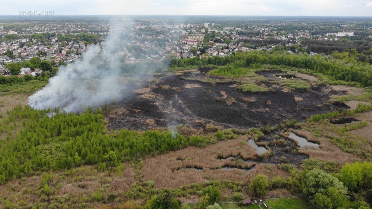 Witte Moerassen Moerasbrand. De rook was tot in Warschau te zien.