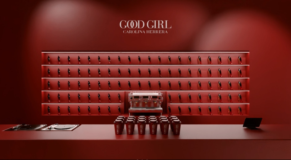 Carolina Herrera inaugura el reino de Good Girl en París. Nuevo perfume y aroma a café en un solo lugar.