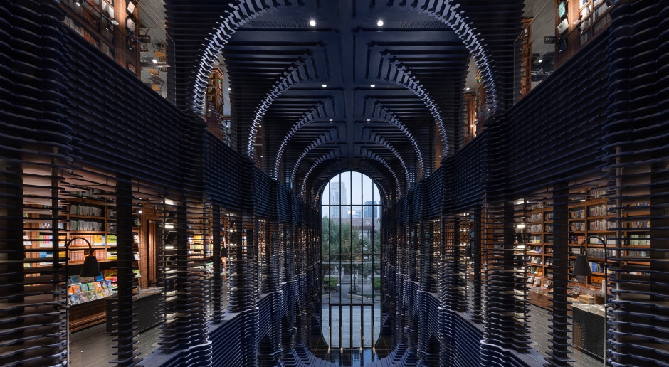 This unique bookstore was built from 400,000 bricks. Each piece is a metaphor.
