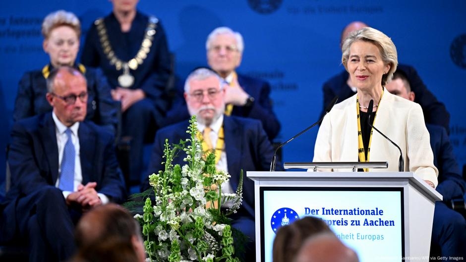 "Long live Europe!": Von der Leyen honored with Charlemagne Prize