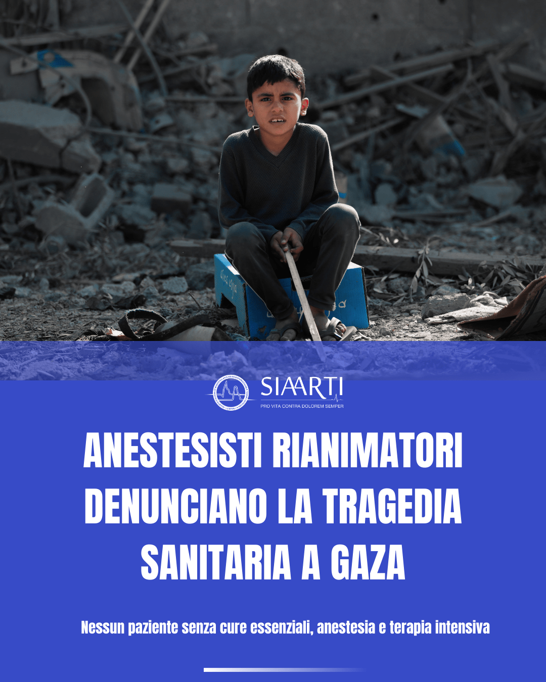 Anestesiologistas apelam por Gaza: "Corredores humanitários, respeito às convenções internacionais e acesso a cuidados essenciais".