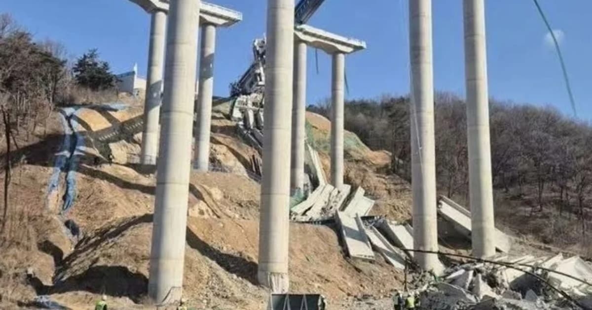 VIDEO: Se desploma puente en construcción en Corea del Sur; mueren 3