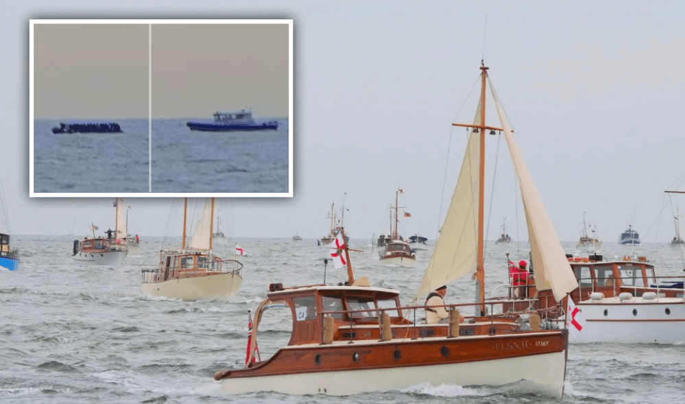 England: Commemorations of the 1940 Dunkirk evacuation were disrupted to allow a migrant boat crossing the Channel to pass. “This was demanded by the Border Police and the French Navy.”