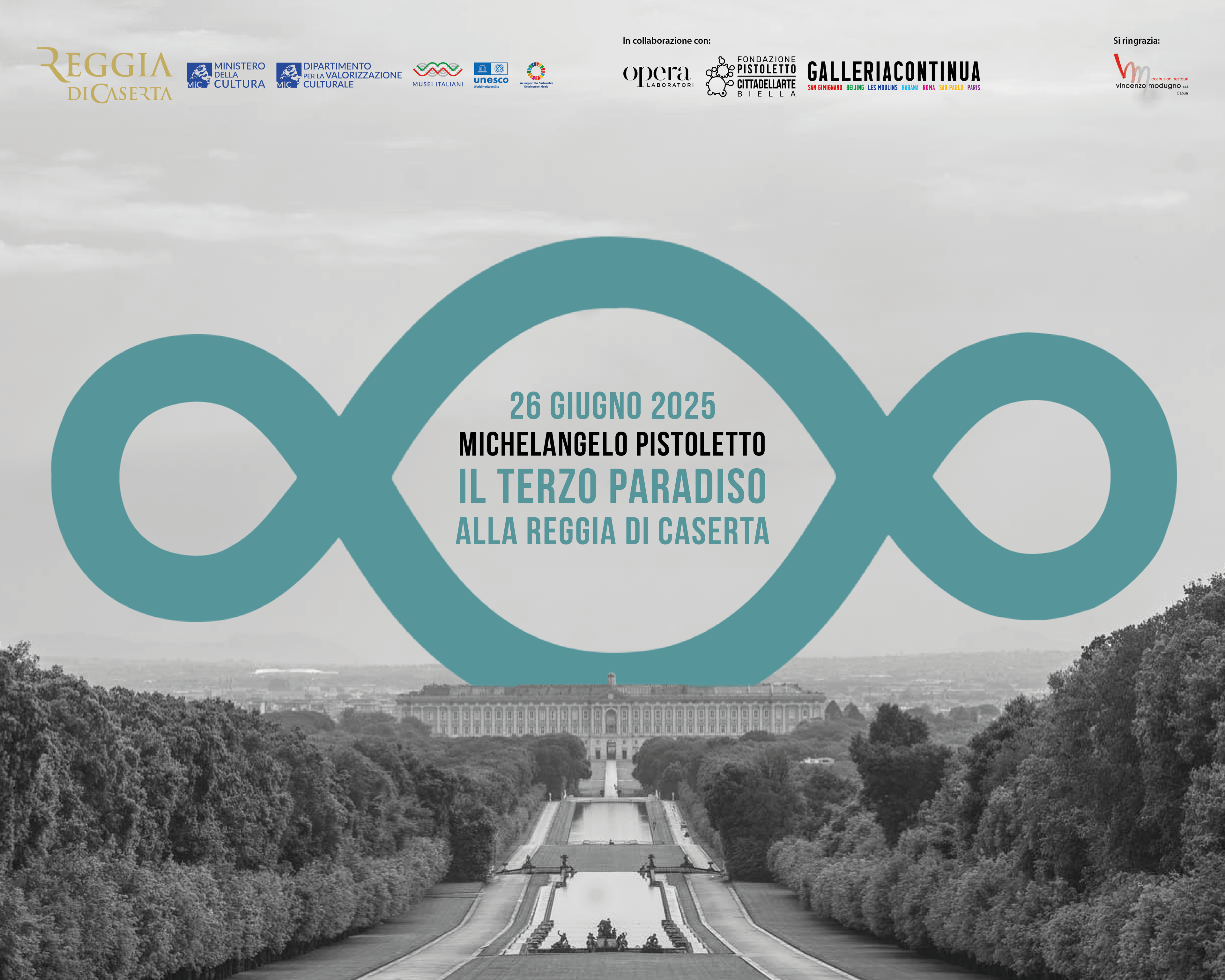 Sergiler, Michelangelo Pistoletto'nun Caserta Kraliyet Sarayı'ndaki bir enstalasyonu