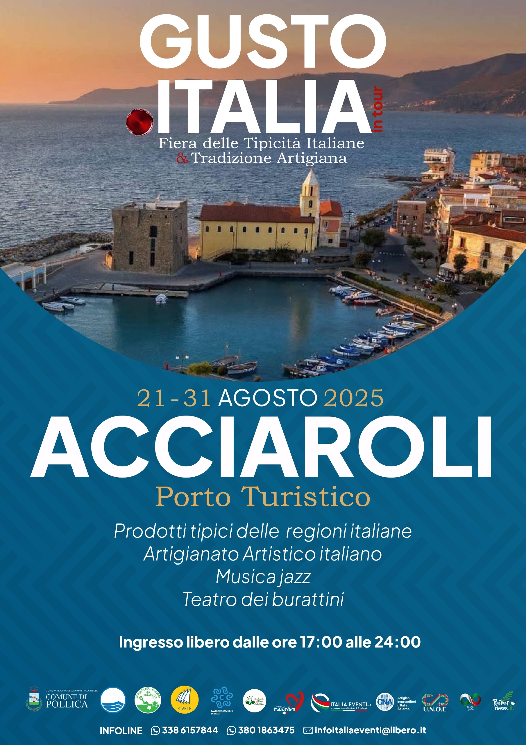 Gusto Italia kommt in das Küstendorf Acciaroli: vom 21. bis 31. August im Touristenhafen