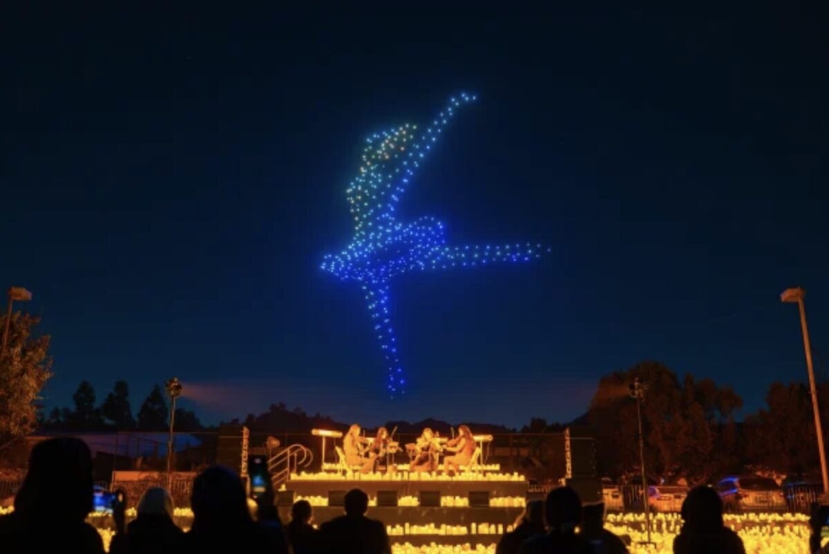 Near Lyon: a light drone show in July