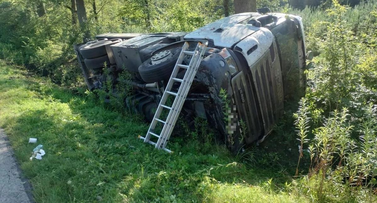 Chciał uniknąć zderzenia z sarną. Wjechał do rowu [ZDJĘCIA]